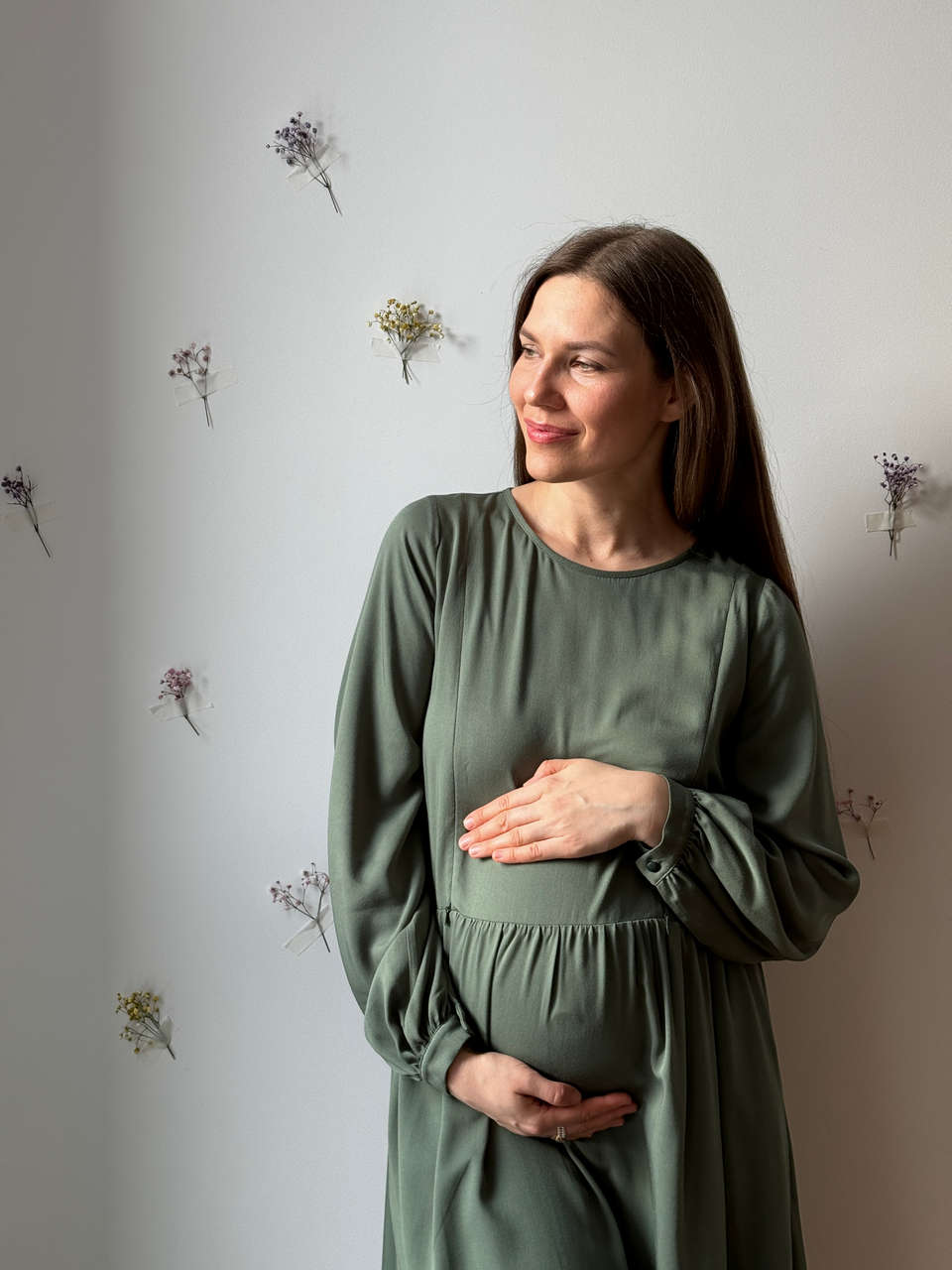 Платье Катарина для беременных и кормящих мам - базилик - 6