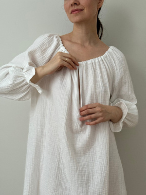 Ночная сорочка с рукавом Джейн для беременных и кормящих мам - айвори